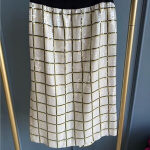 MUVEIL Elegant Sequin Grid Skirt - Black and Gold